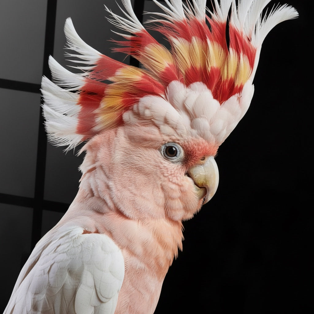 Major Mitchell’s Cockatoo — high-gloss aluminium bird art print by Bird Folk — product image 3