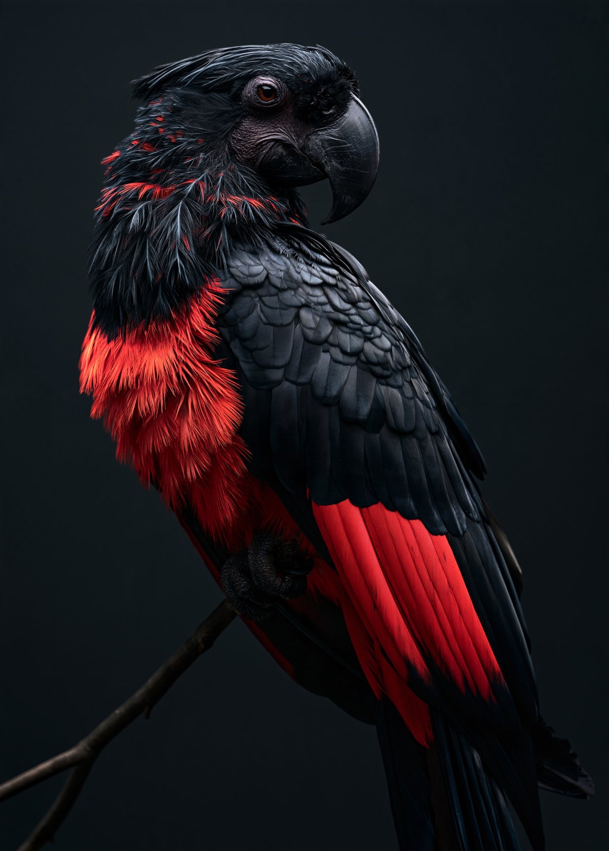 Dracula Parrot — high-gloss aluminium bird art print by Bird Folk — product image 5