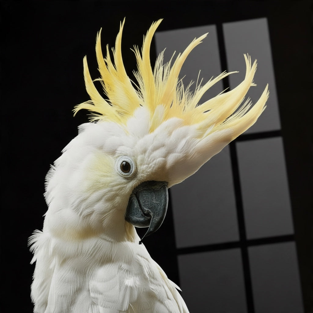 Sulphur-crested Cockatoo — high-gloss aluminium bird art print by Bird Folk — product image 2