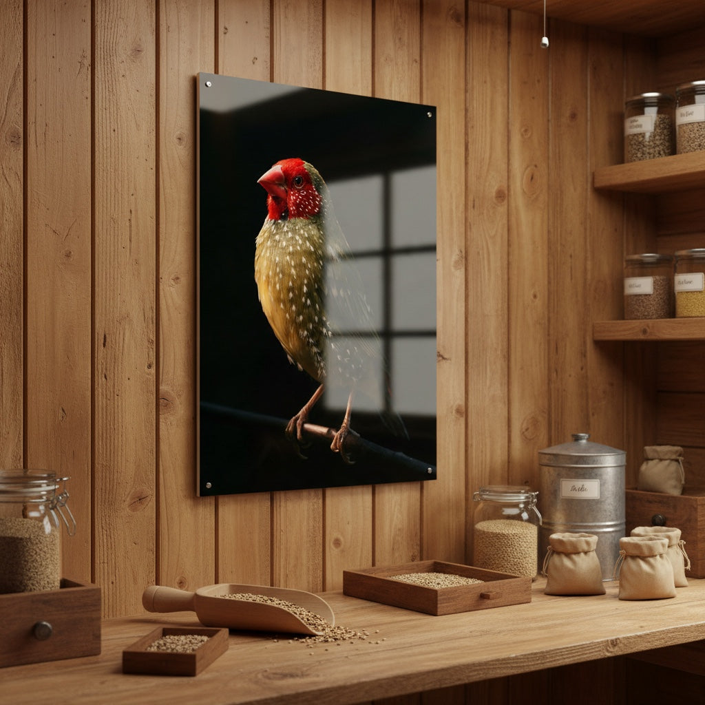 Star Finch — high-gloss aluminium bird art print by Bird Folk — product image 5