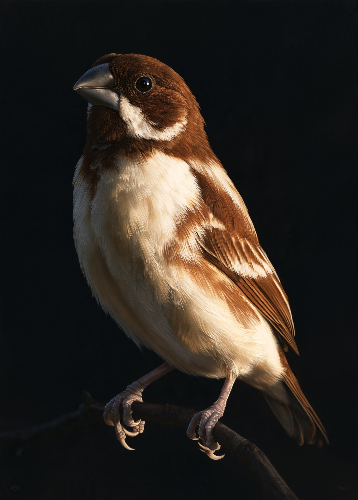 Bengalese Finch — high-gloss aluminium bird art print by Bird Folk — product image 5