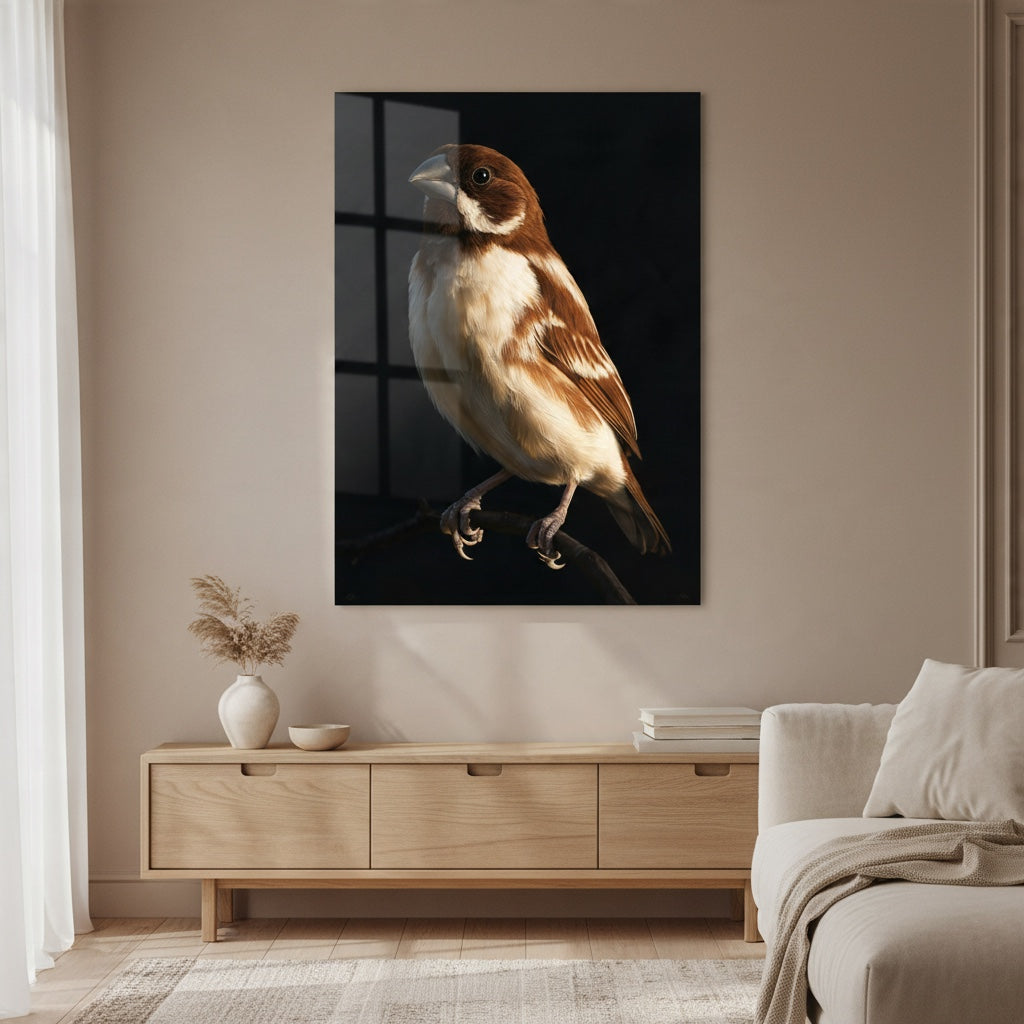 Bengalese Finch — high-gloss aluminium bird art print by Bird Folk — product image 3