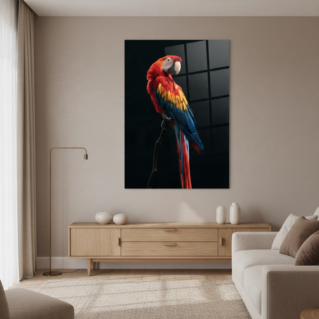 Scarlet Macaw — high-gloss aluminium bird art print by Bird Folk — product image 4