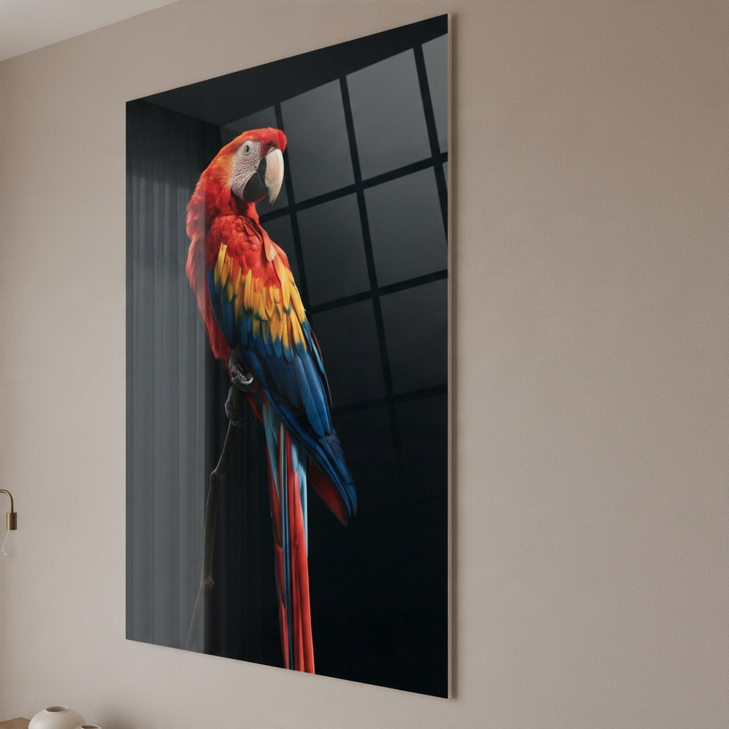 Scarlet Macaw — high-gloss aluminium bird art print by Bird Folk — product image 3