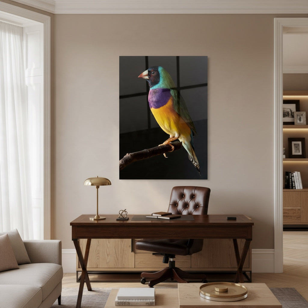 Gouldian Finch 1 — high-gloss aluminium bird art print by Bird Folk — product image 3