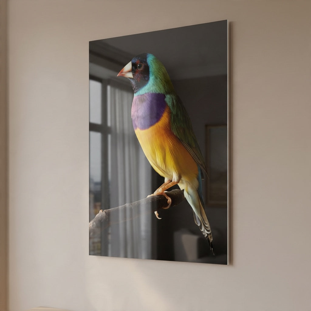 Gouldian Finch 1 — high-gloss aluminium bird art print by Bird Folk — product image 5