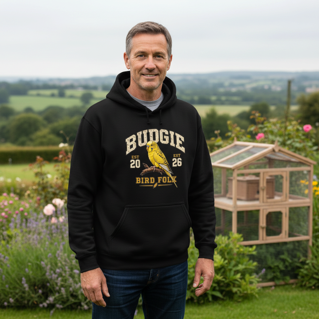Budgie Keeper Hoodie – Retro Budgie Front Print