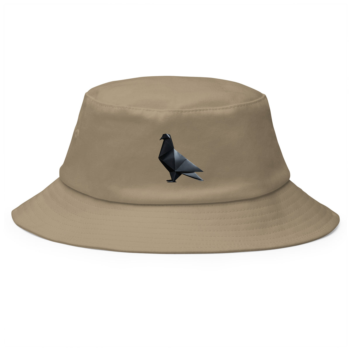 Blackout Polygon Minimal geometric pigeon Bucket Hat by Bird Folk