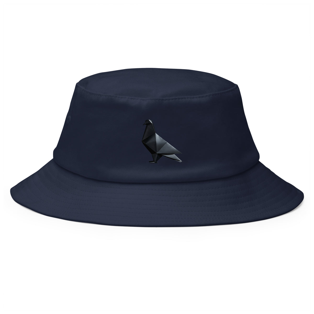 Blackout Polygon Minimal geometric pigeon Bucket Hat by Bird Folk
