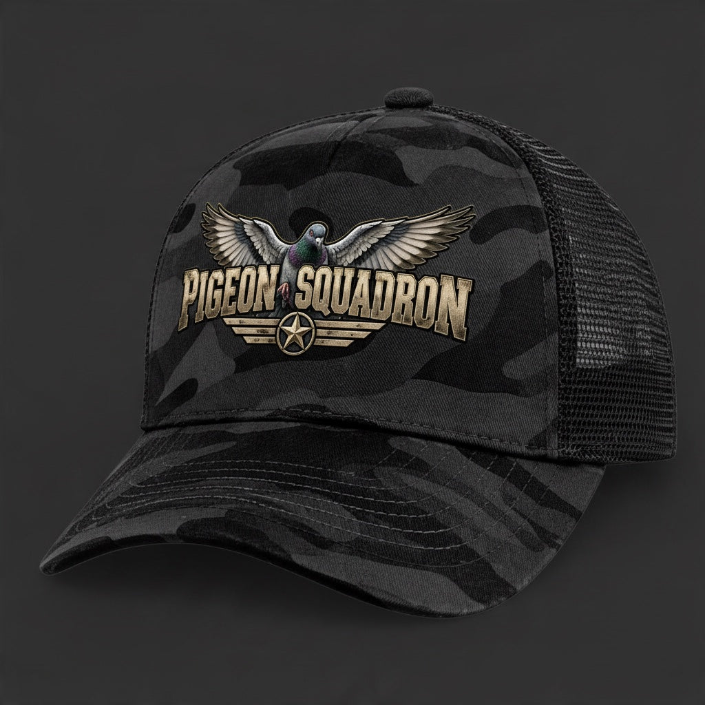 Pigeon Squadron Camo Trucker Cap