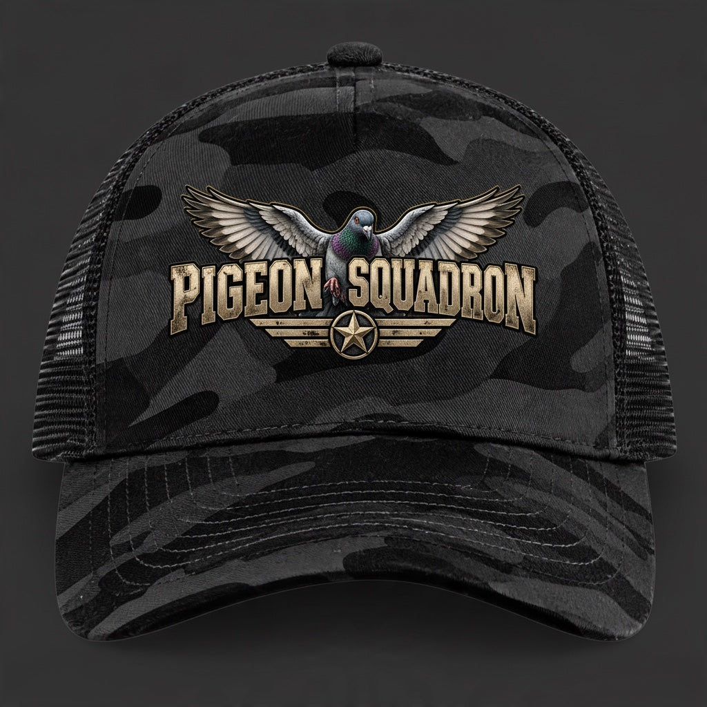 Pigeon Squadron Camo Trucker Cap