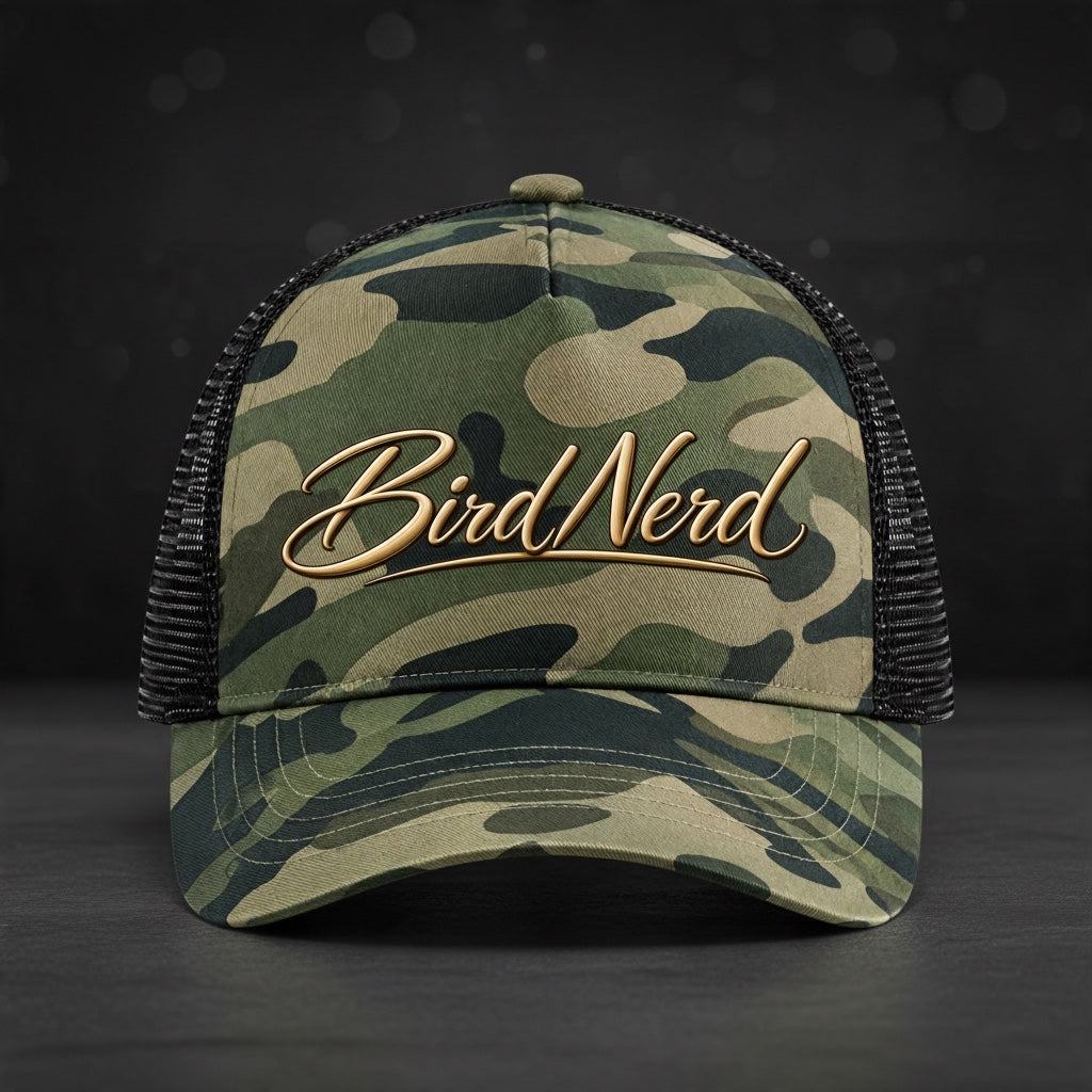 Bird Nerd Camo Trucker Cap