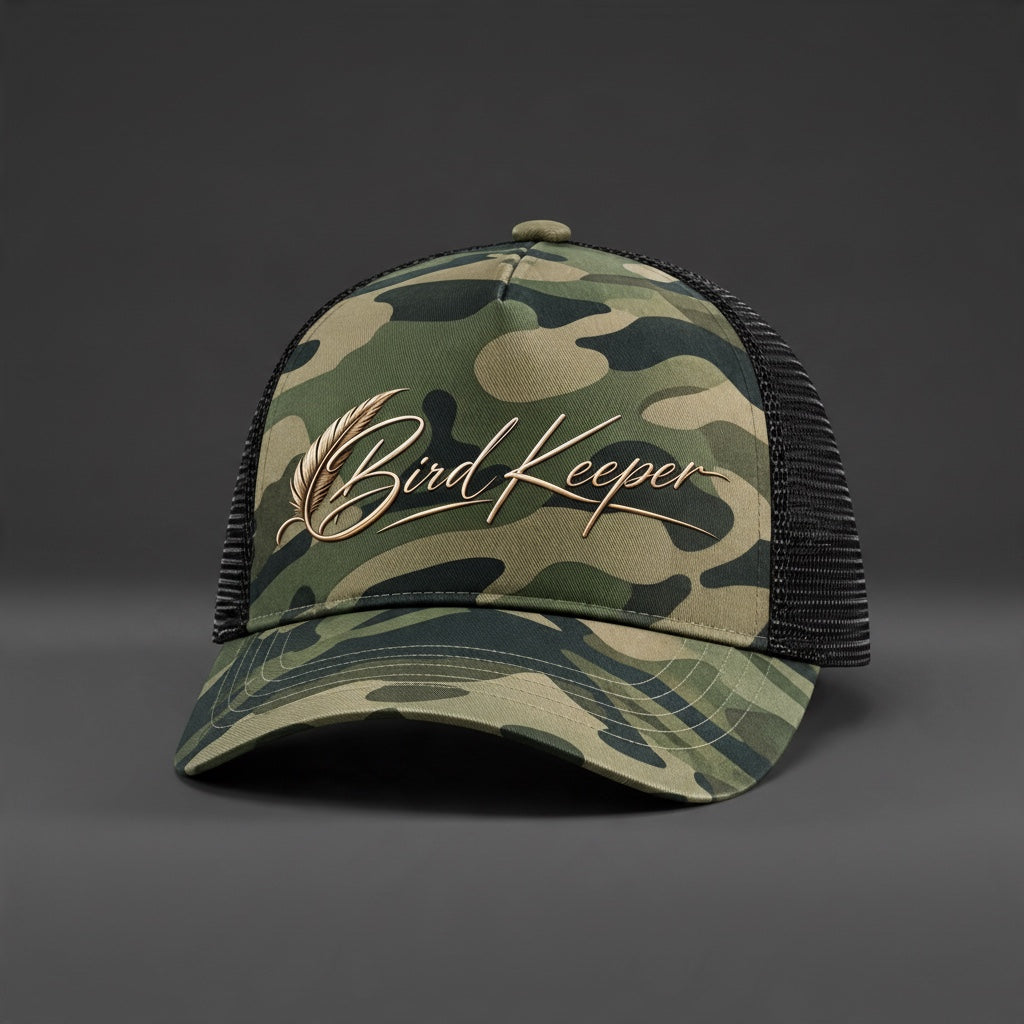 Bird Keeper Camo Trucker Cap