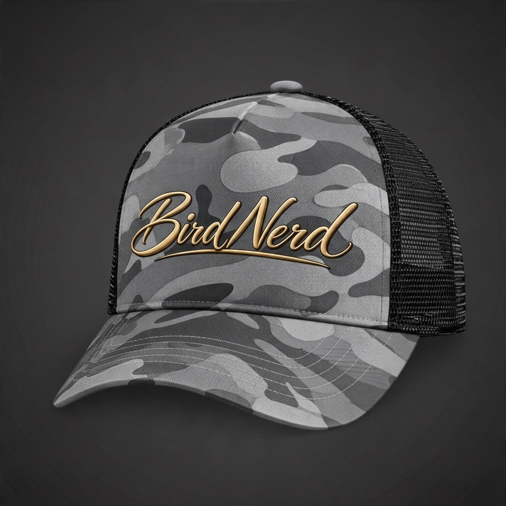 Bird Nerd Camo Trucker Cap