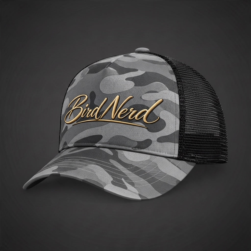 Bird Nerd Camo Trucker Cap