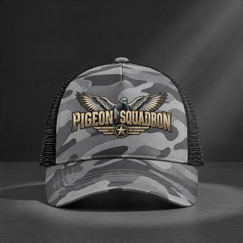 Pigeon Squadron Camo Trucker Cap