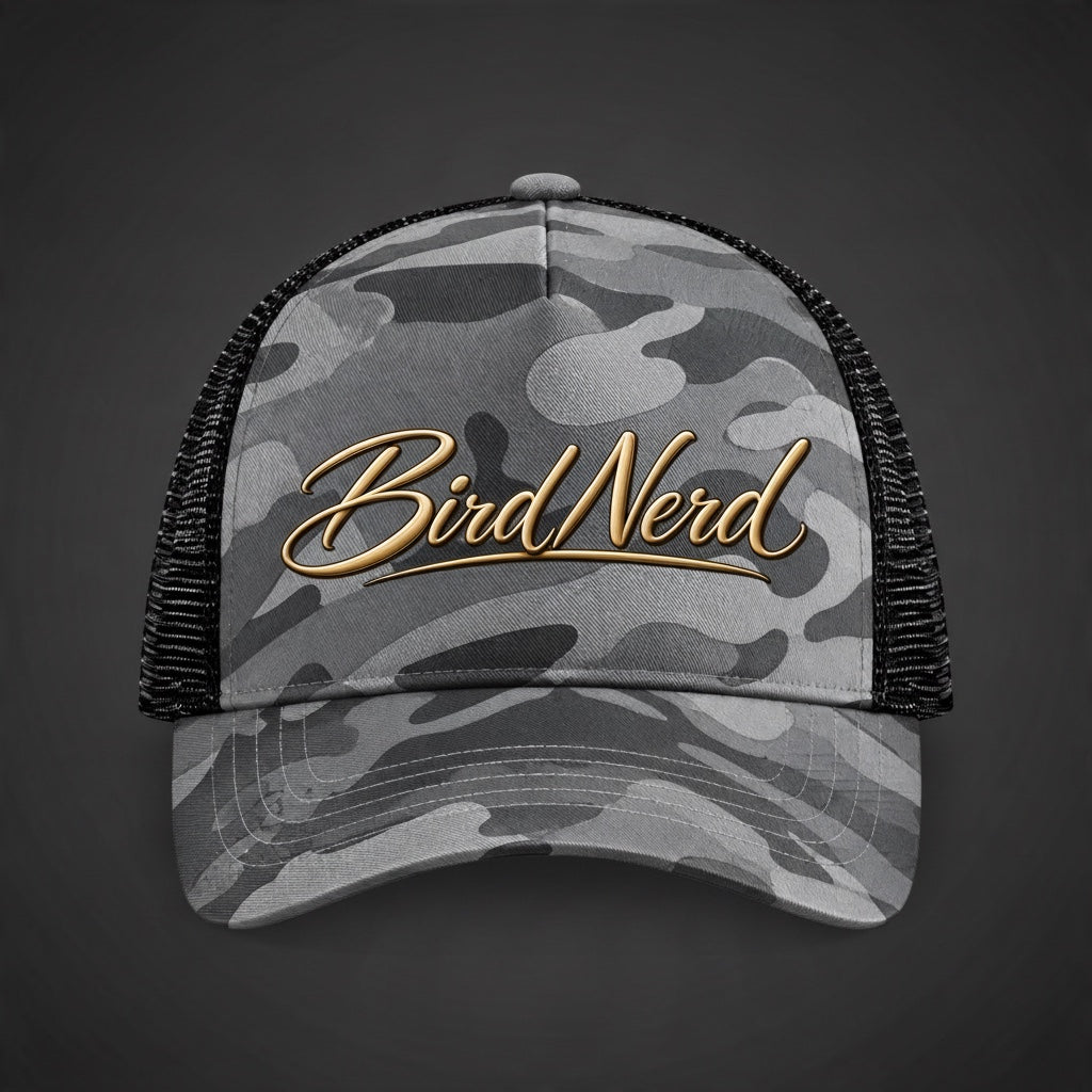 Bird Nerd Camo Trucker Cap
