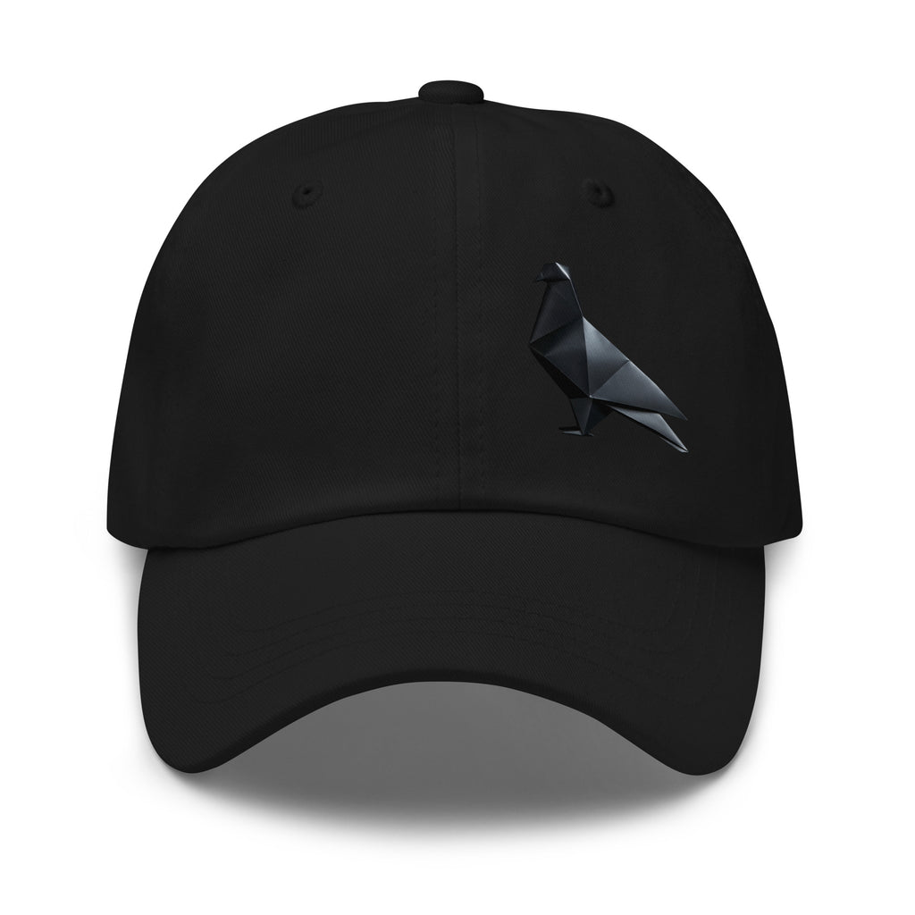 Blackout Polygon Minimal geometric pigeon Dad Cap by Bird Folk