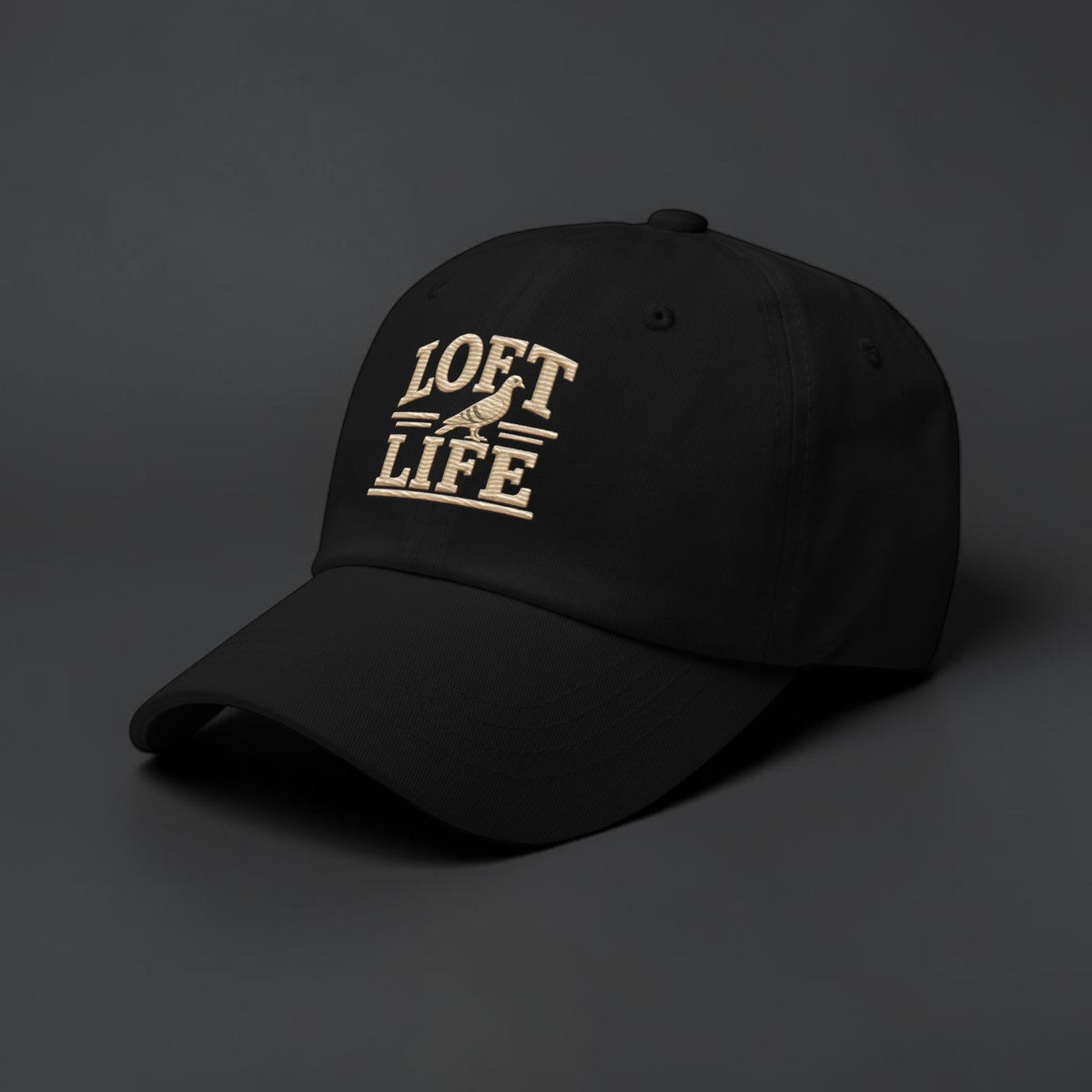 Loft Life Pigeon Embroidered Dad Cap — Bird Folk