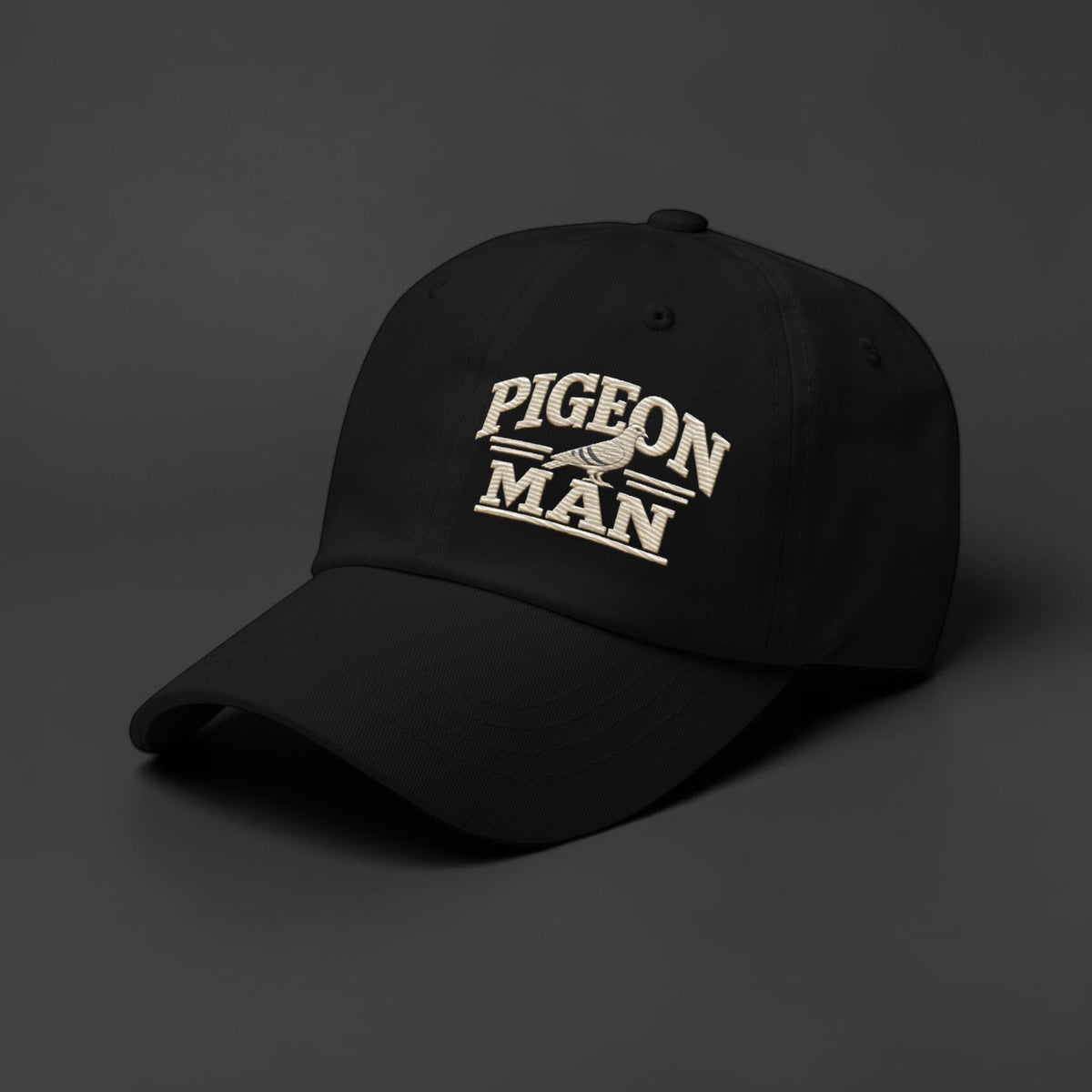 Pigeon Man Embroidered Dad Cap — Bird Folk