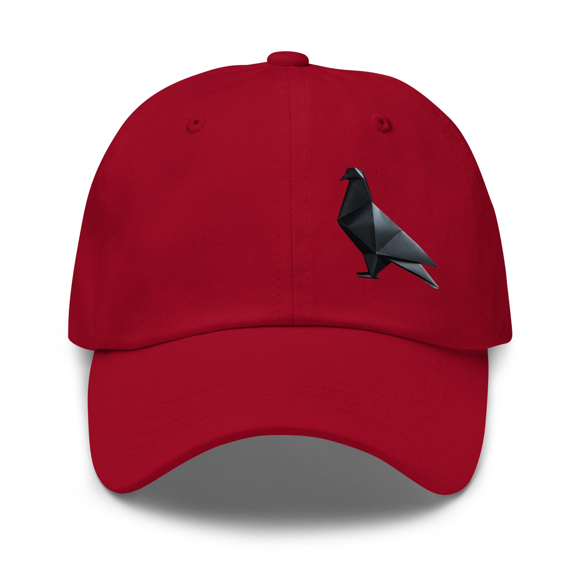 Blackout Polygon Minimal geometric pigeon Dad Cap by Bird Folk