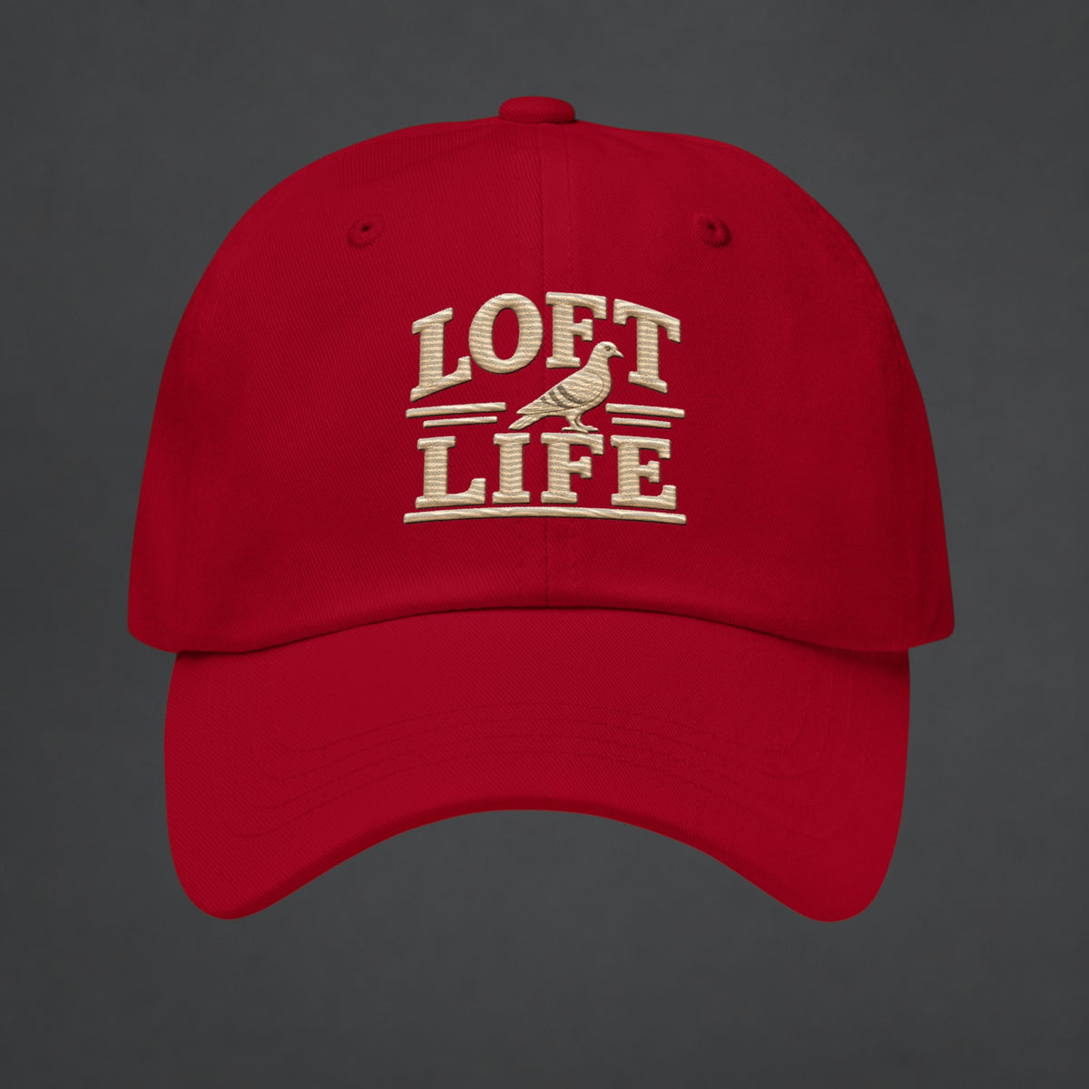 Loft Life Pigeon Embroidered Dad Cap — Bird Folk