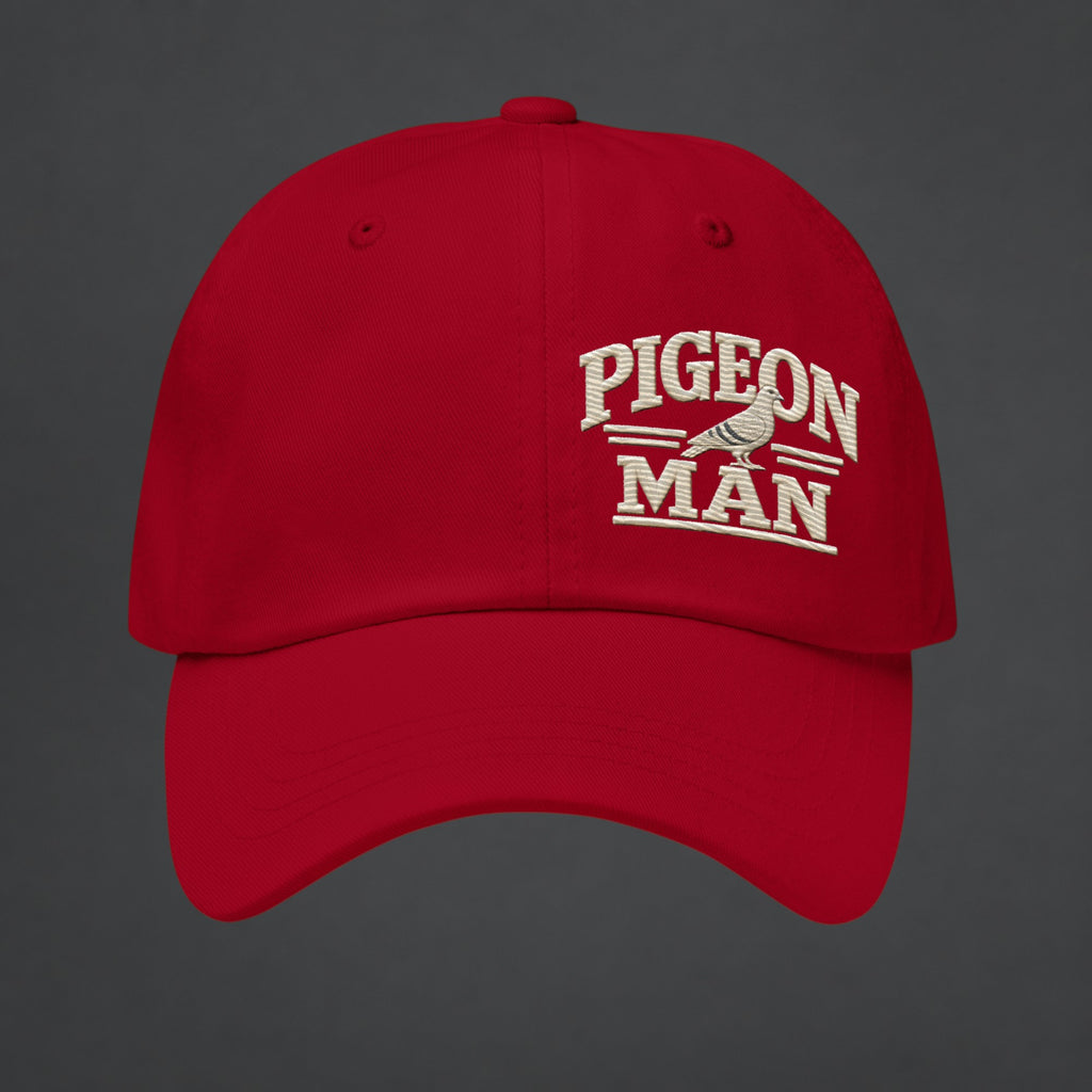 Pigeon Man Embroidered Dad Cap — Bird Folk