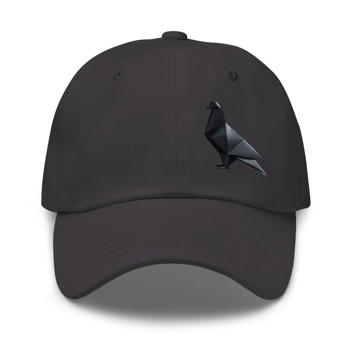 Blackout Polygon Minimal geometric pigeon Dad Cap by Bird Folk
