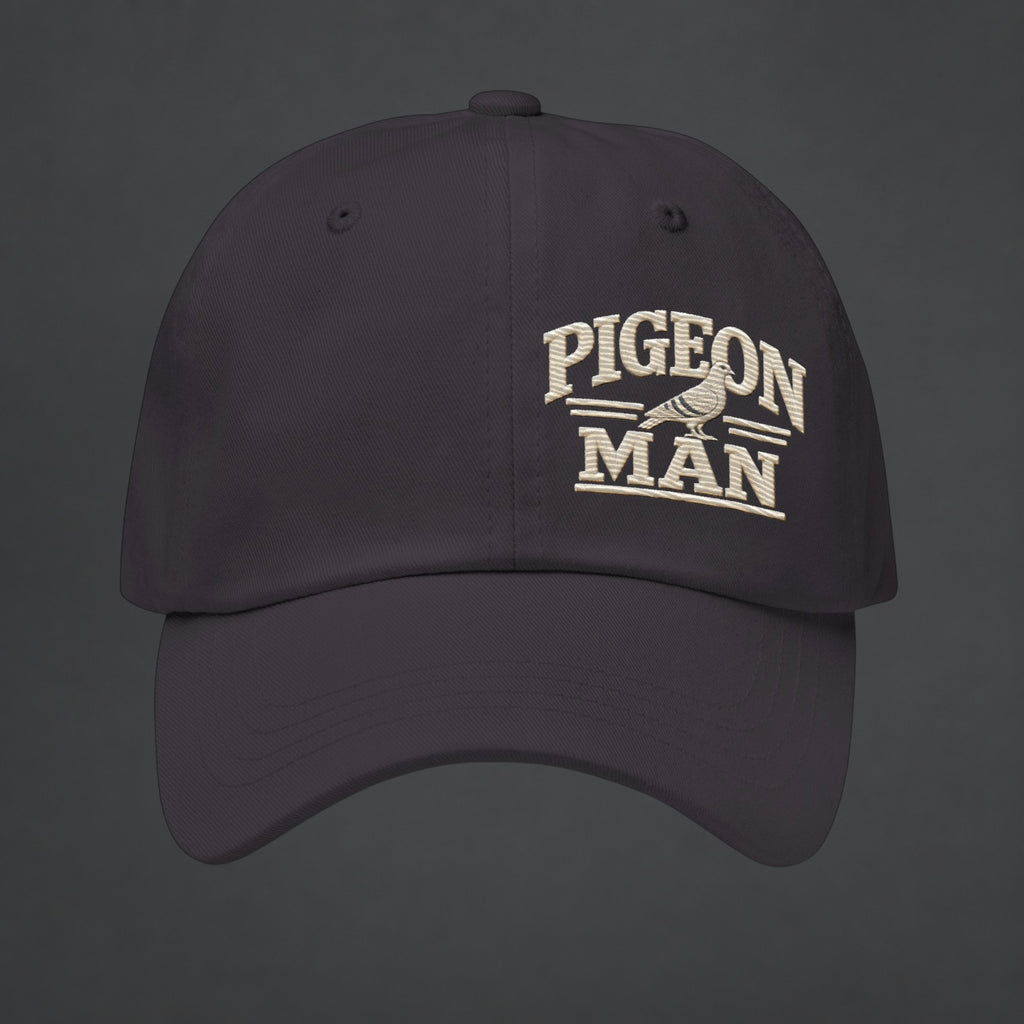 Pigeon Man Embroidered Dad Cap — Bird Folk