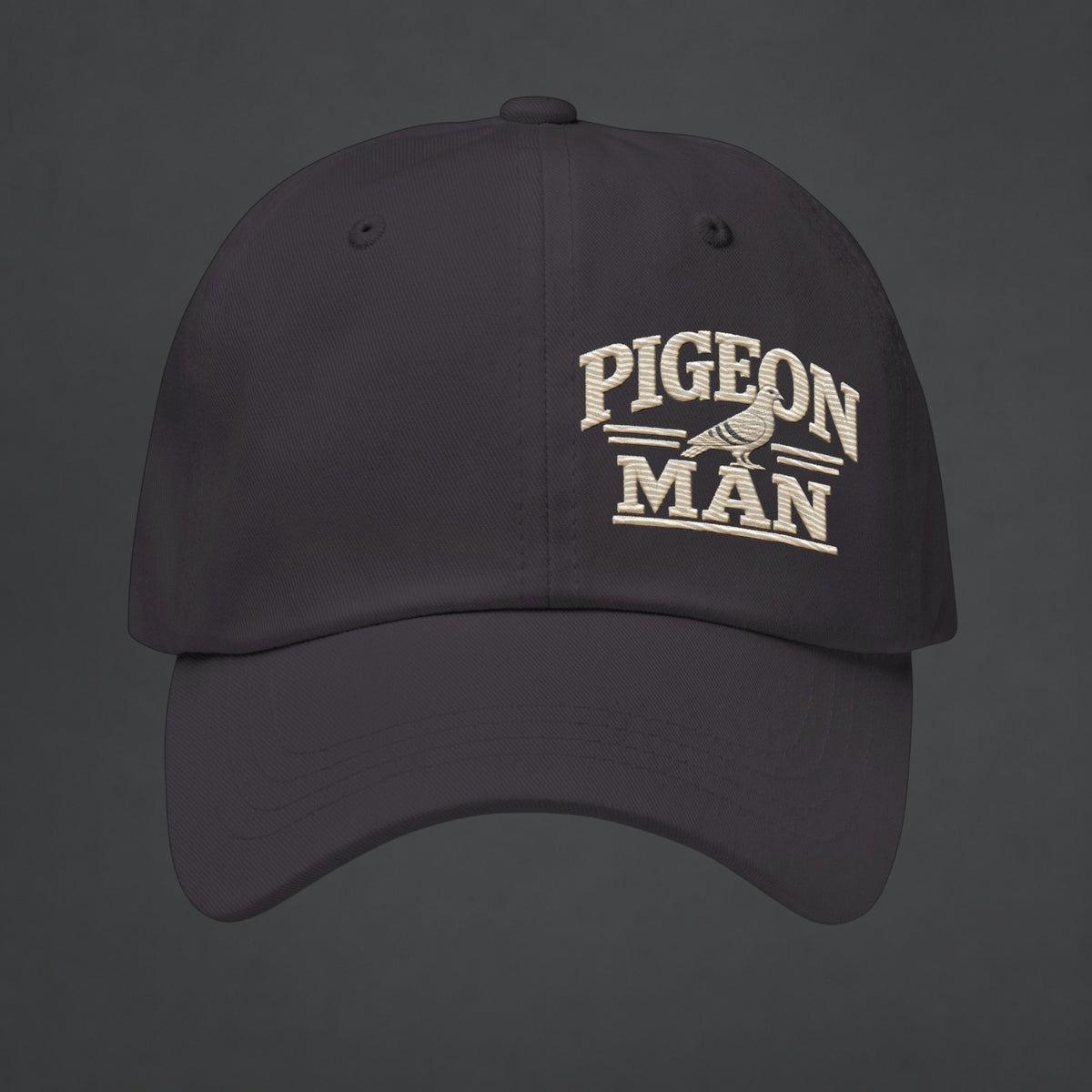 Pigeon Man Embroidered Dad Cap — Bird Folk