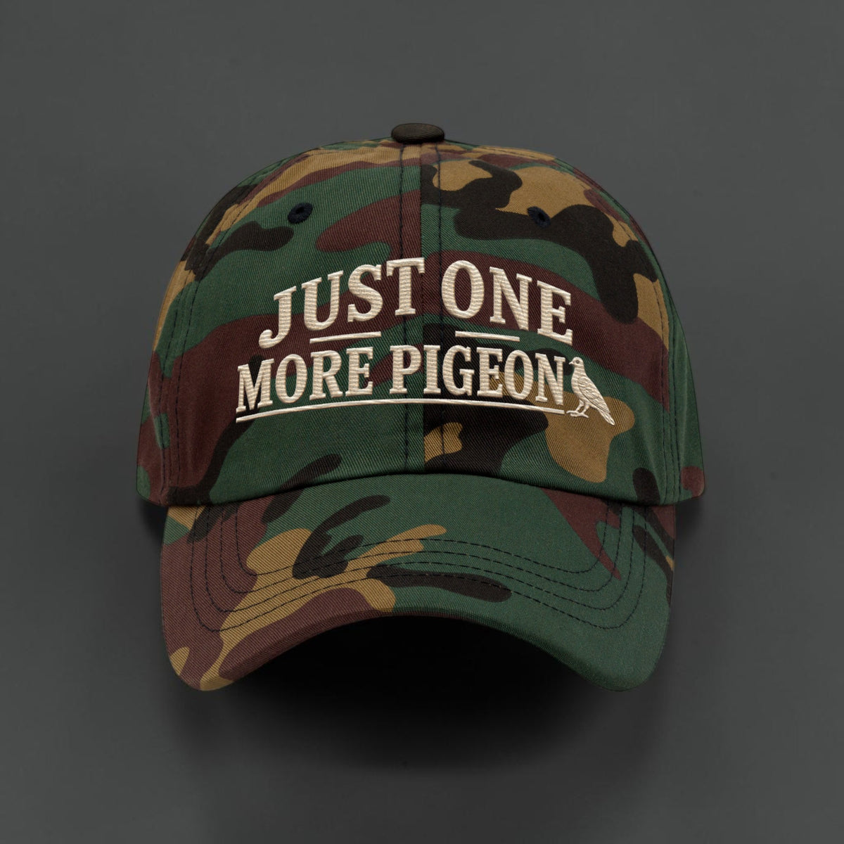 Just One More Pigeon Embroidered Dad Cap | Bird Folk