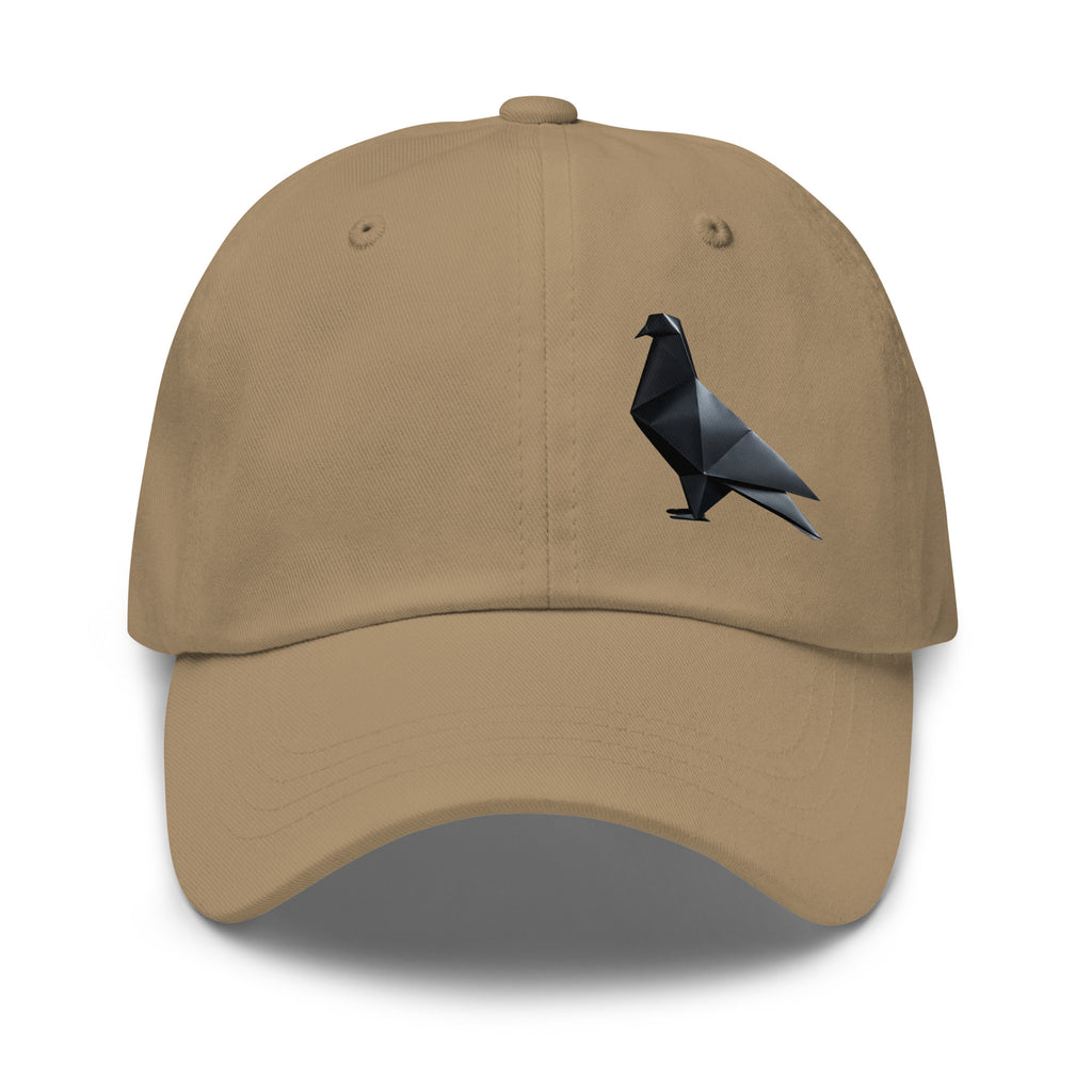 Blackout Polygon Minimal geometric pigeon Dad Cap by Bird Folk