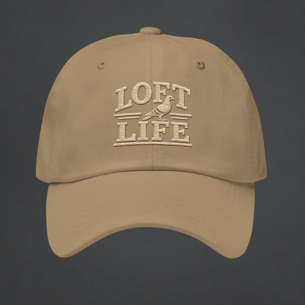 Loft Life Pigeon Embroidered Dad Cap — Bird Folk