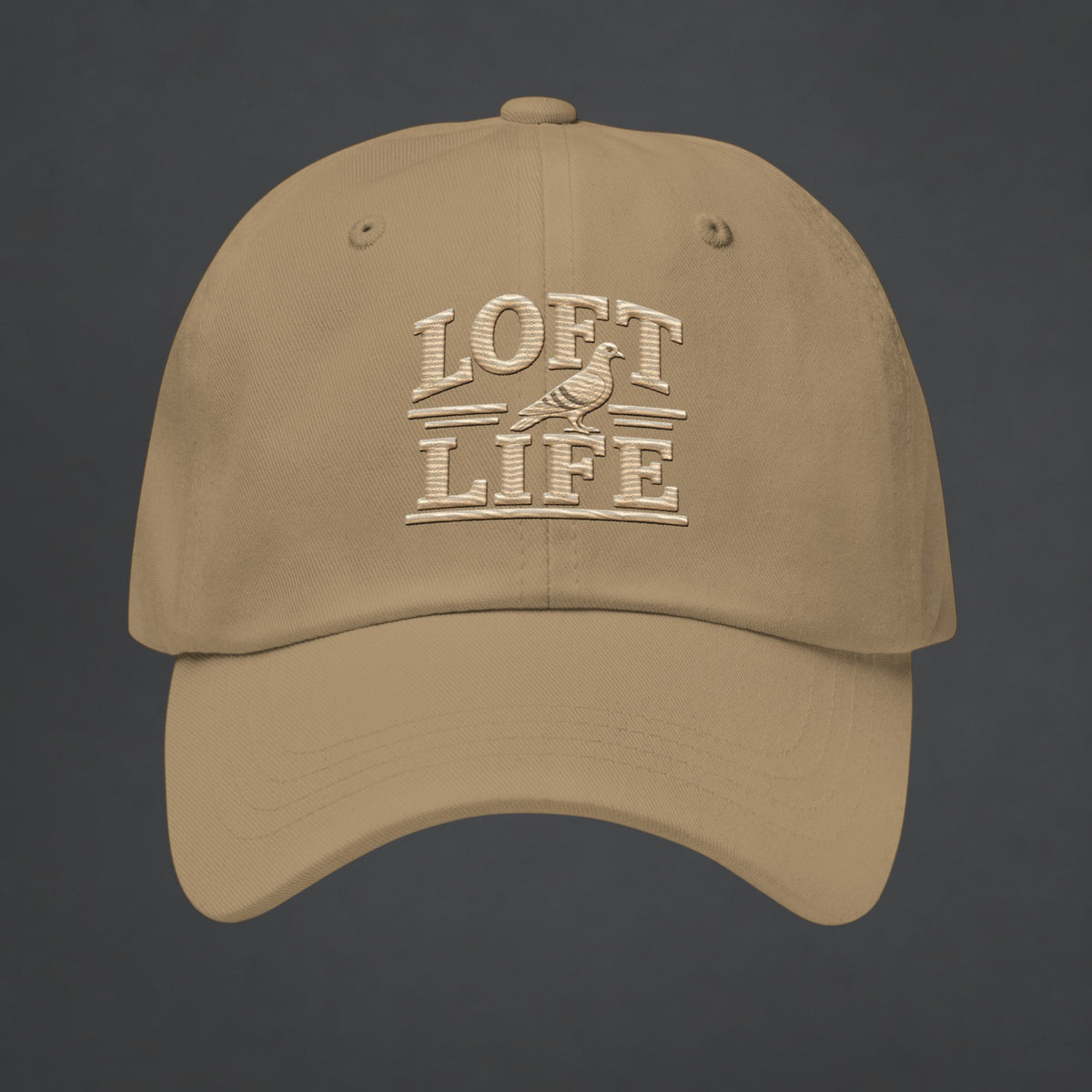 Loft Life Pigeon Embroidered Dad Cap — Bird Folk