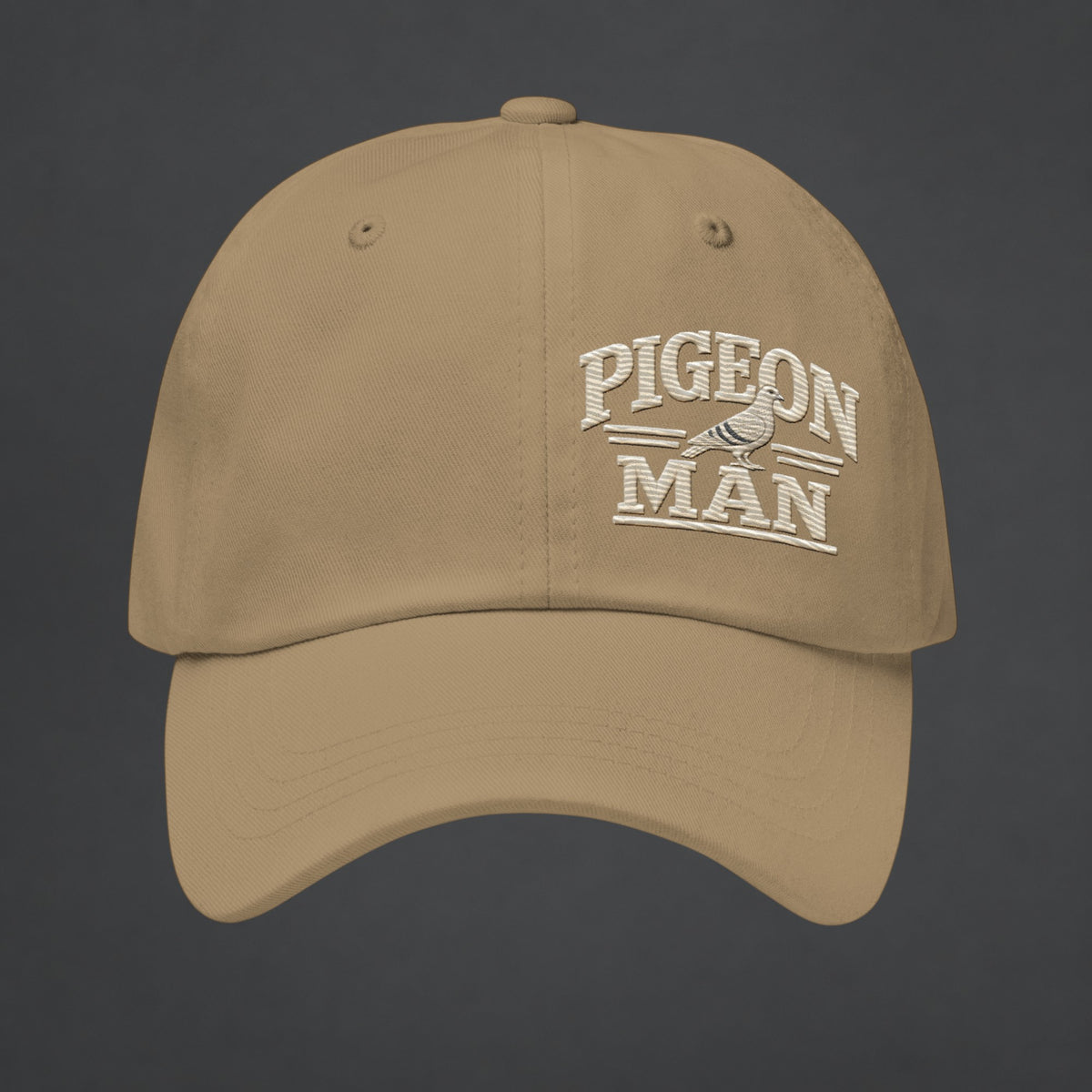 Pigeon Man Embroidered Dad Cap — Bird Folk