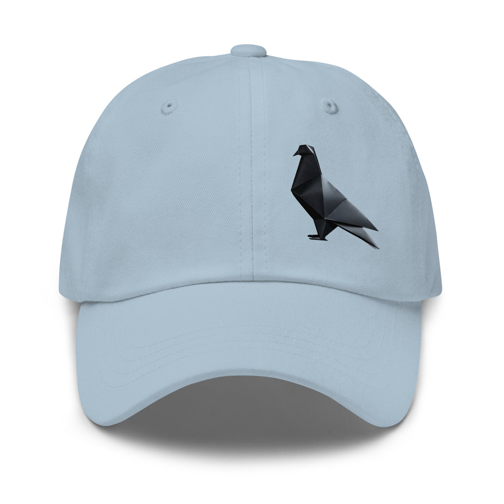 Blackout Polygon Minimal geometric pigeon Dad Cap by Bird Folk