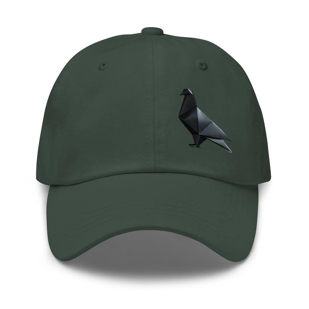 Blackout Polygon Minimal geometric pigeon Dad Cap by Bird Folk