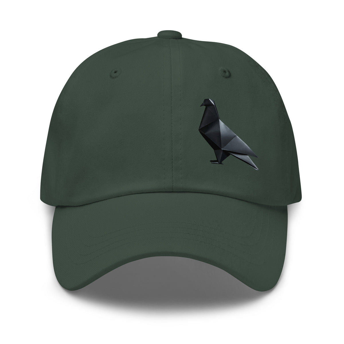 Blackout Polygon Minimal geometric pigeon Dad Cap by Bird Folk