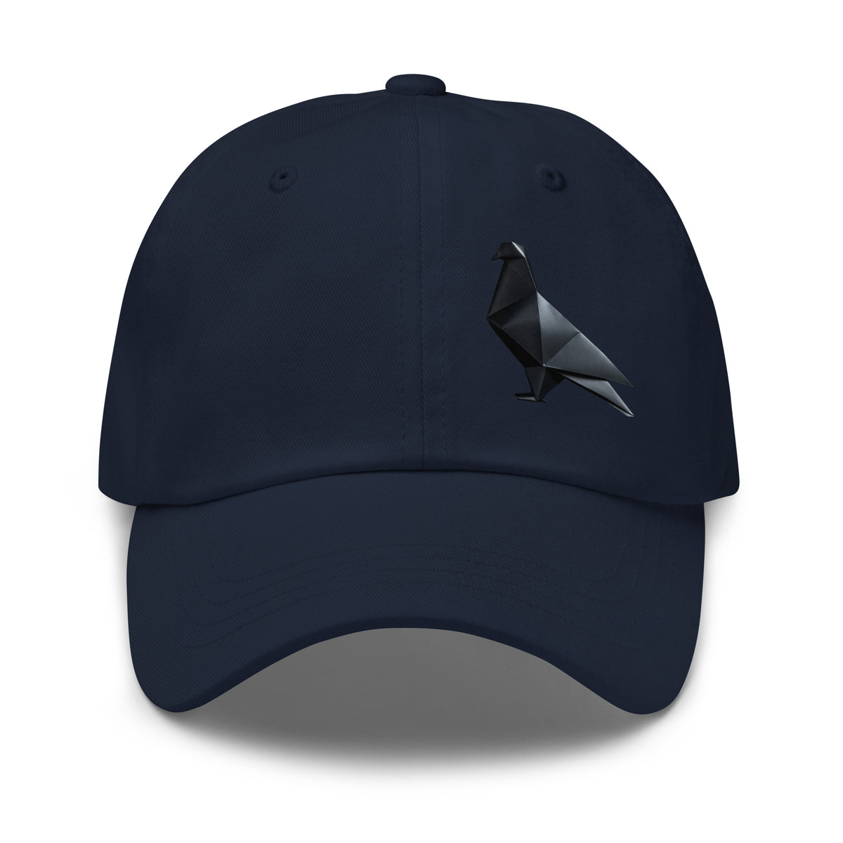 Blackout Polygon Minimal geometric pigeon Dad Cap by Bird Folk