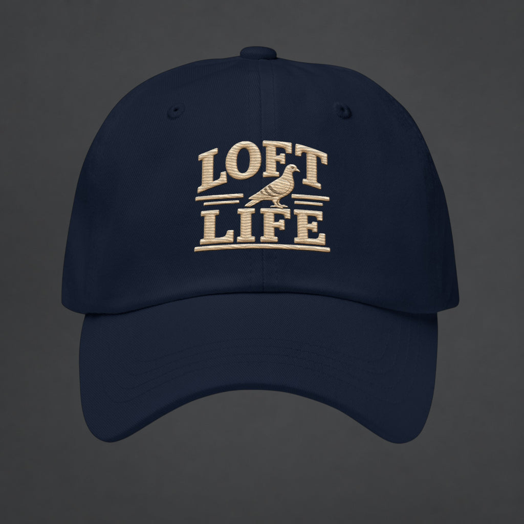 Loft Life Pigeon Embroidered Dad Cap — Bird Folk