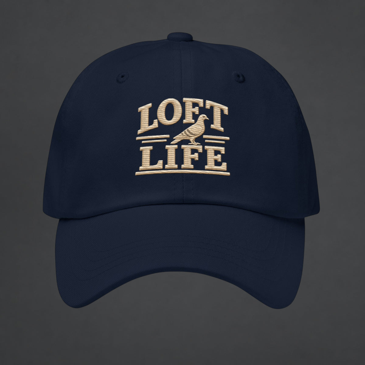 Loft Life Pigeon Embroidered Dad Cap — Bird Folk