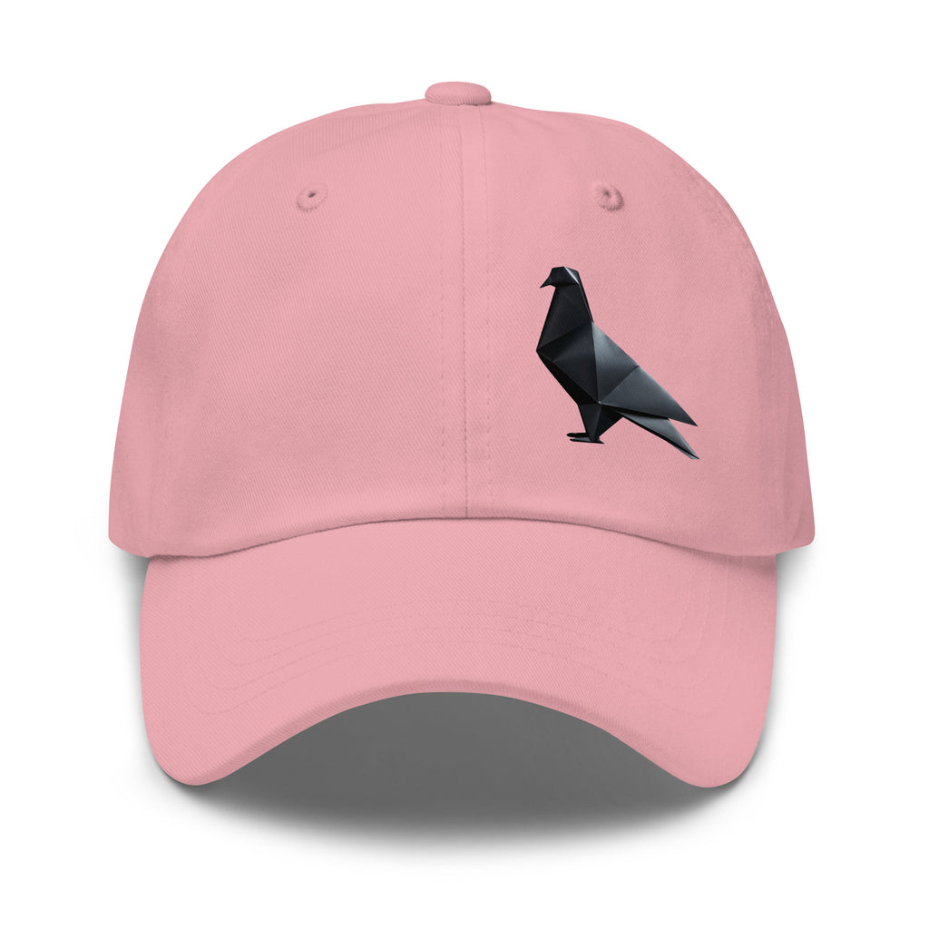 Blackout Polygon Minimal geometric pigeon Dad Cap by Bird Folk