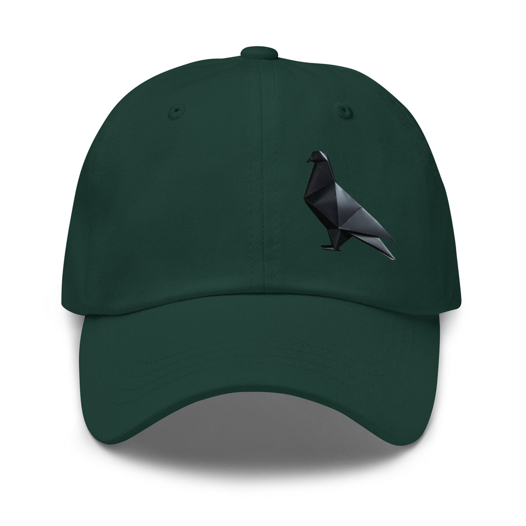 Blackout Polygon Minimal geometric pigeon Dad Cap by Bird Folk