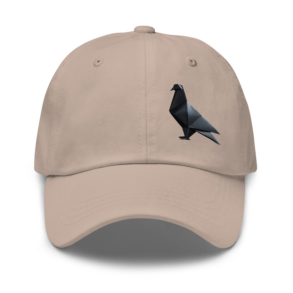 Blackout Polygon Minimal geometric pigeon Dad Cap by Bird Folk