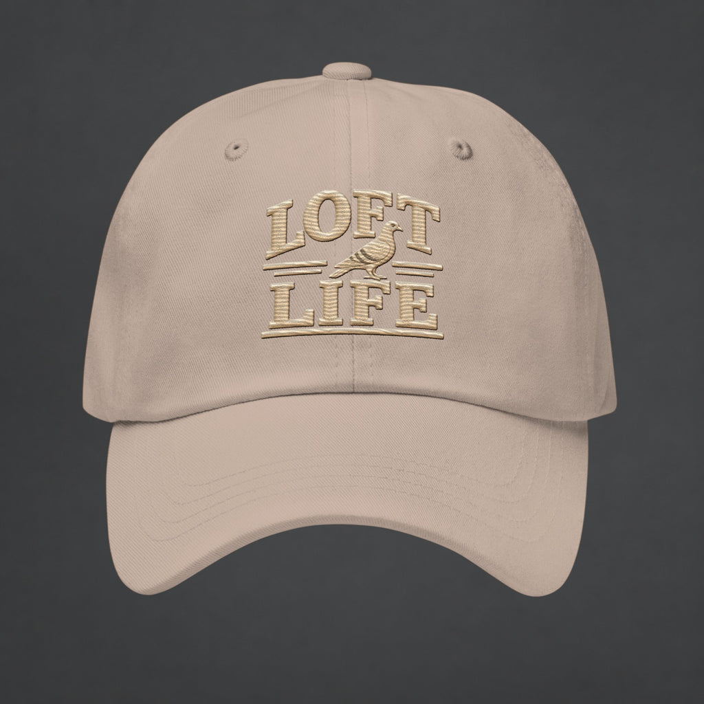 Loft Life Pigeon Embroidered Dad Cap — Bird Folk