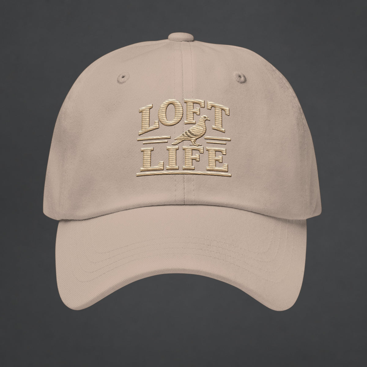 Loft Life Pigeon Embroidered Dad Cap — Bird Folk