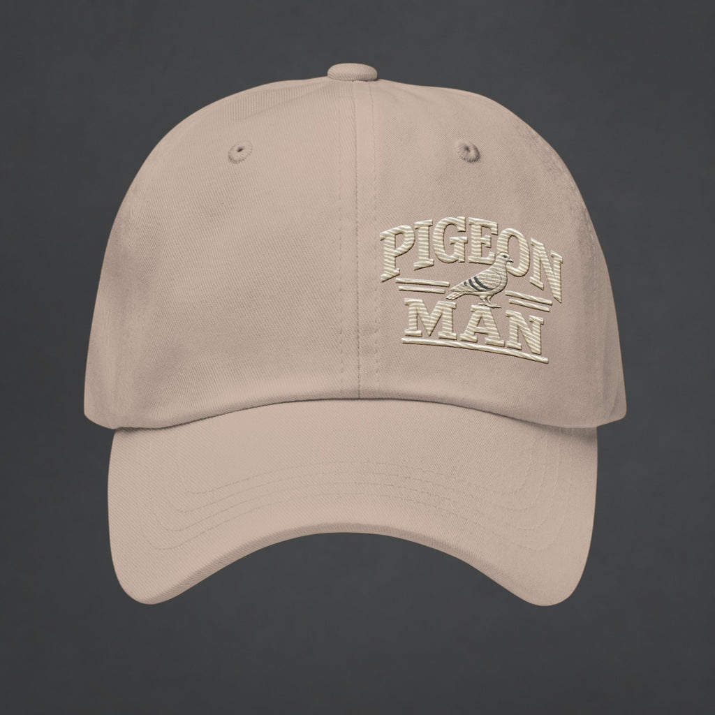 Pigeon Man Embroidered Dad Cap — Bird Folk