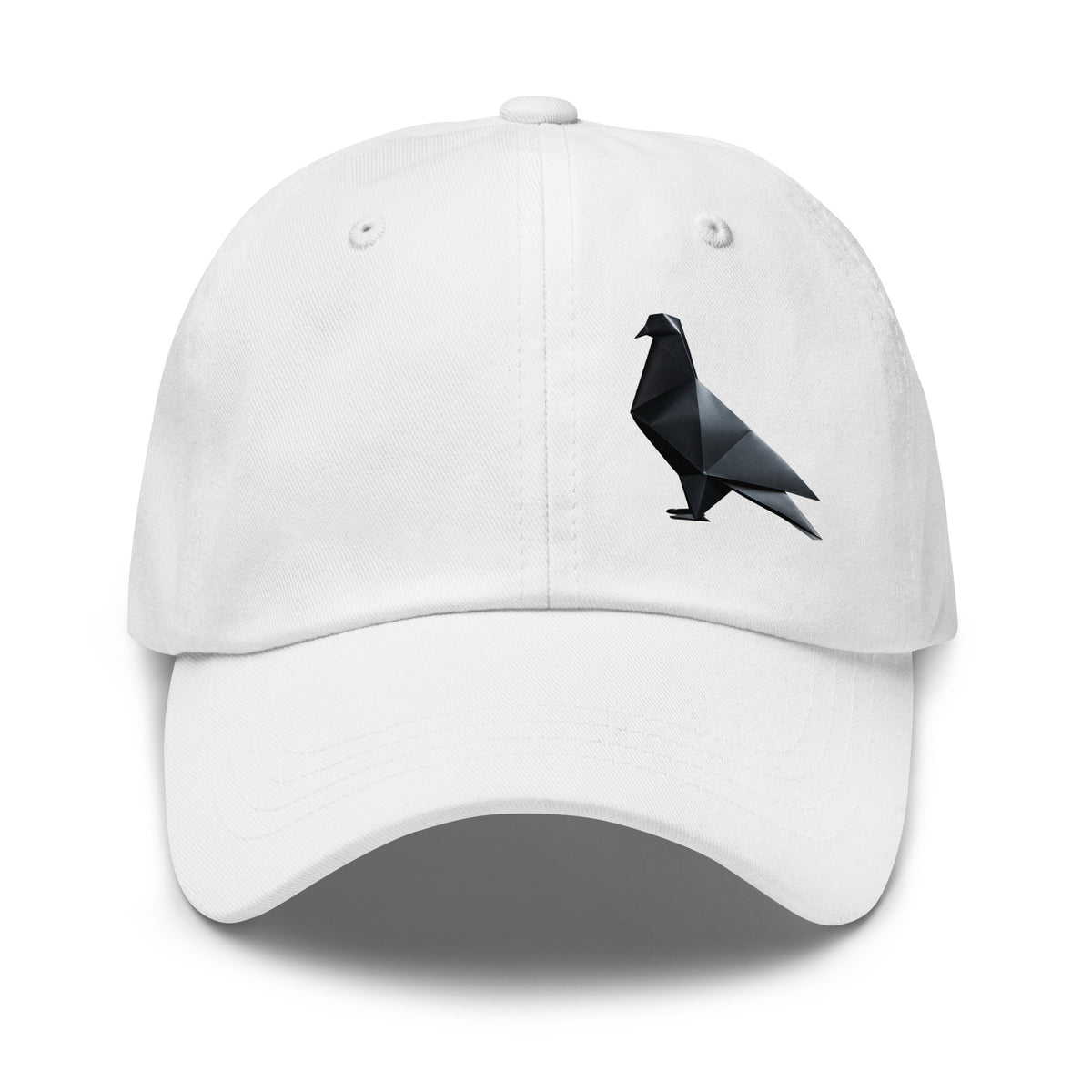 Blackout Polygon Minimal geometric pigeon Dad Cap by Bird Folk