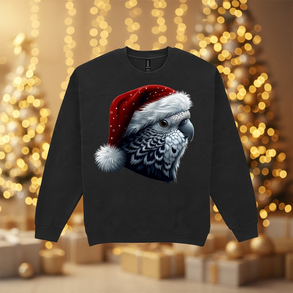 Blue Show Budgie Christmas Jumper – Santa Hat
