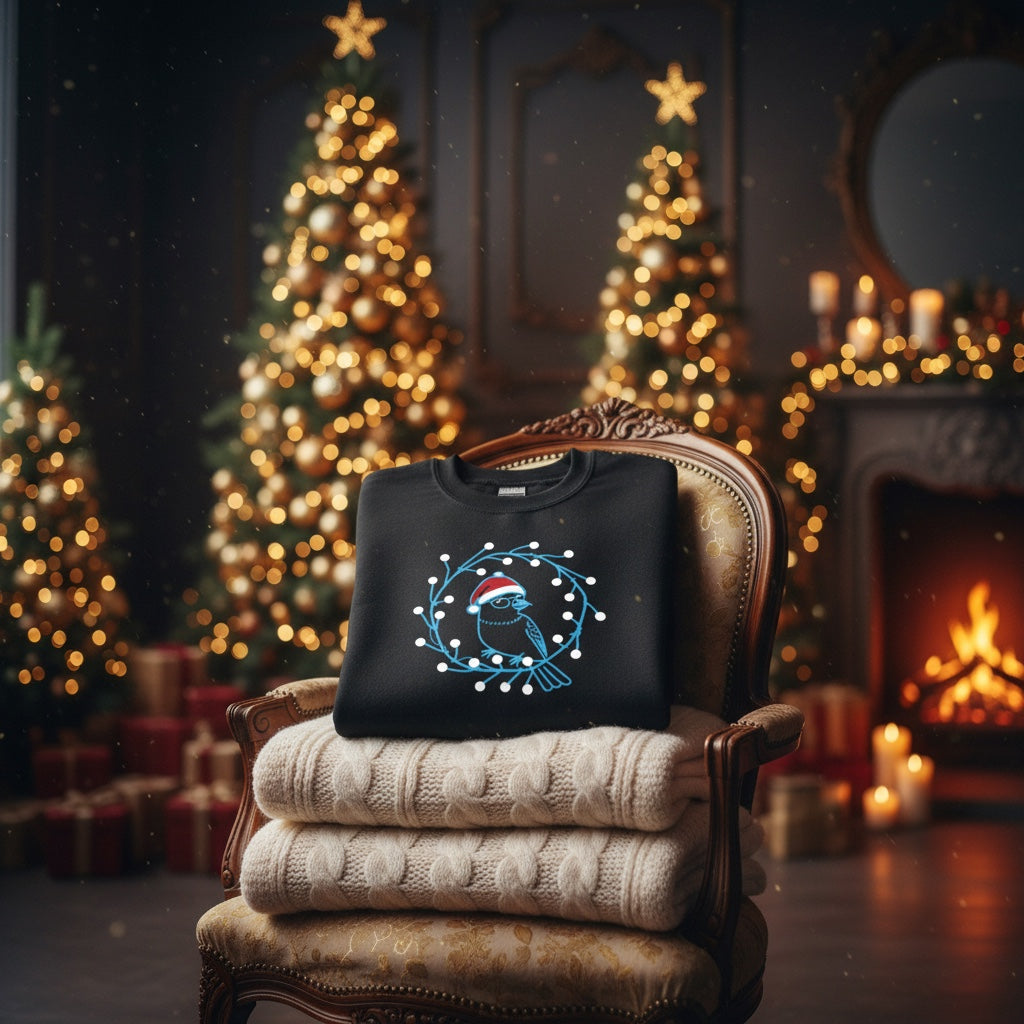 Bird Christmas Jumper – Festive Bird Wreath